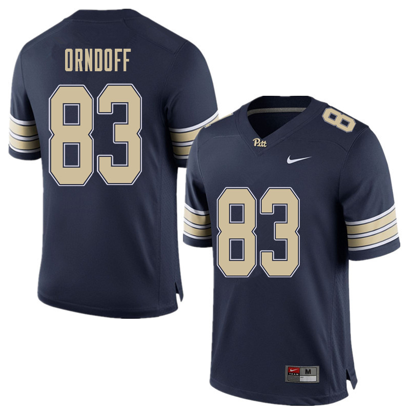 Men #83 Scott Orndoff Pittsburgh Panthers College Football Jerseys Sale-Home Blue